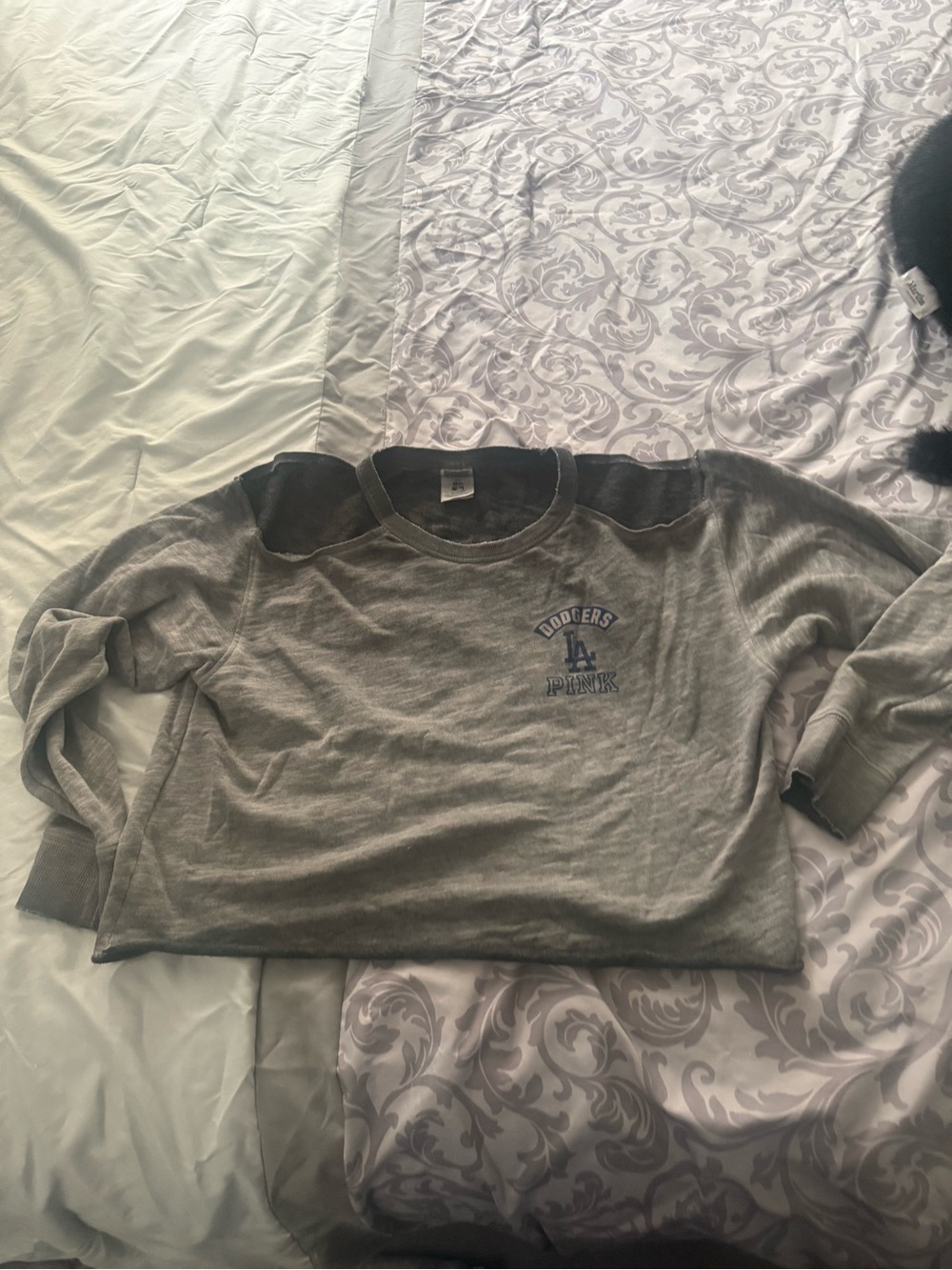 PINK Victoria's Secret Gray Crewneck Tag Detail
